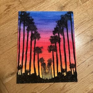 Sunset Palm Tree Canvas Art
